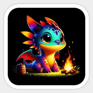 Rufie the Dragon - Outdoor Camping #34 Sticker